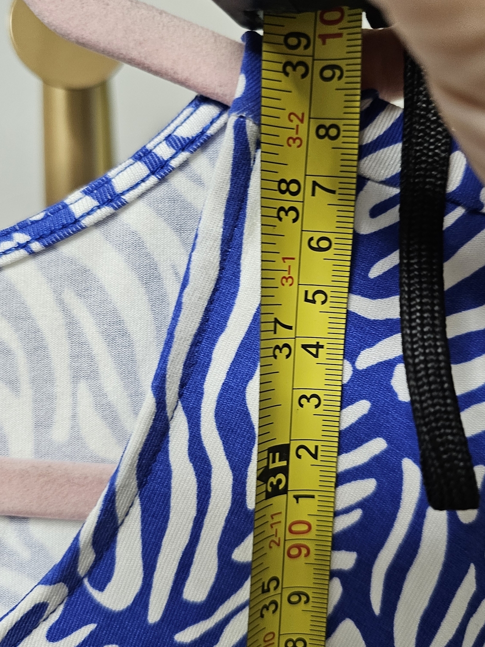 Lilly Pulitzer Blue White Zebra Print Faux Wrap Side Tie Dress XL - Picture 9 of 10